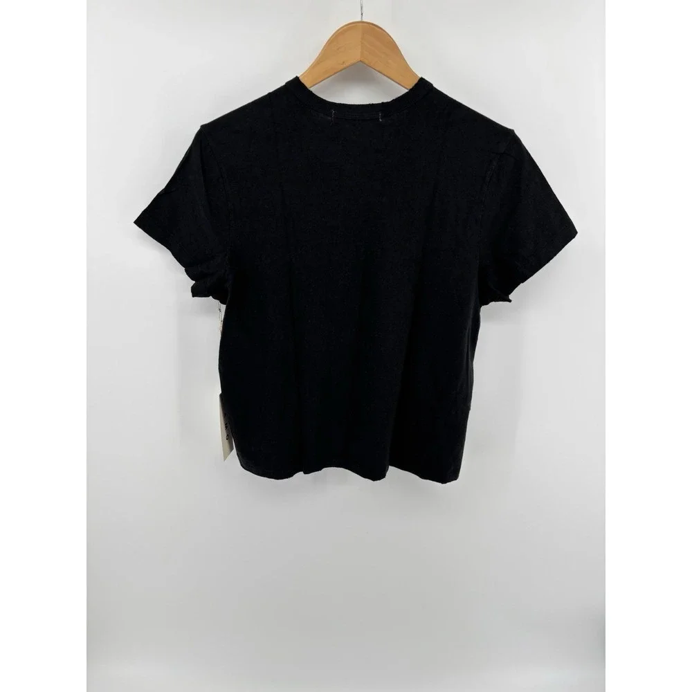 NWT AMO Love Tee Sz L Distressed Crewneck Classic Chic Momcore MSRP $108